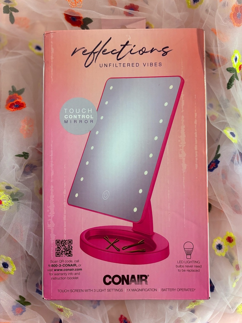 Conair Reflections Touch Control Vanity Mirror - PINK